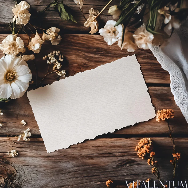 Blank Card with Flowers Arrangement AI Image