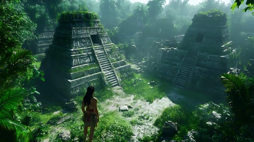 Jungle Ruins with Ancient Pyramids