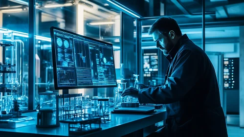 Man Working in Science Laboratory