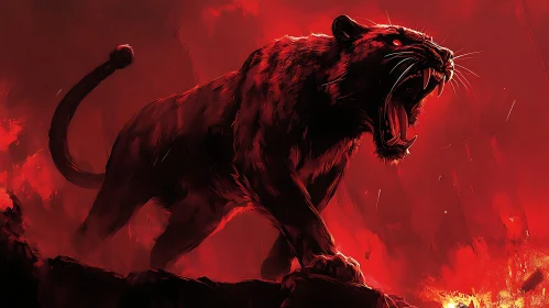 Angry Panther Illustration