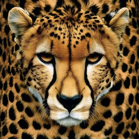 Detailed Cheetah Face with Black Spots