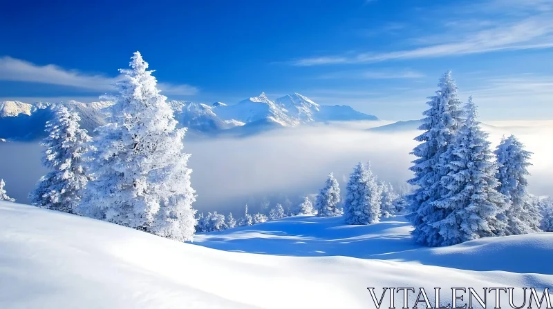 AI ART Winter Wonderland Landscape With Snow