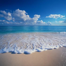 Peaceful Beach Scene with Gentle Waves