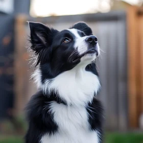 Focused Black and White Border Collie