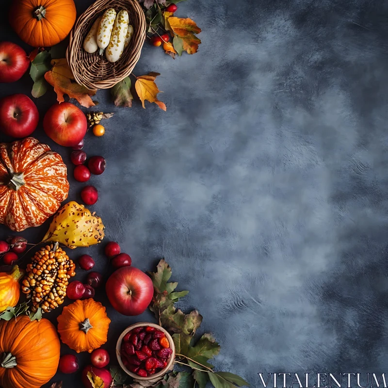 Fall Fruits and Vegetables Still Life AI Image