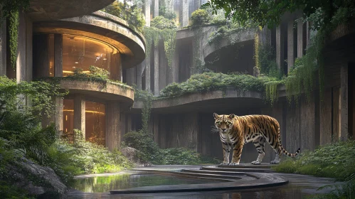 Majestic Tiger Amidst Ruins