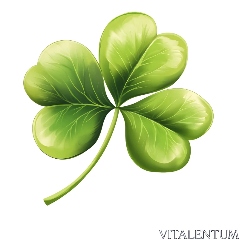 AI ART Vibrant Green Clover on White Background