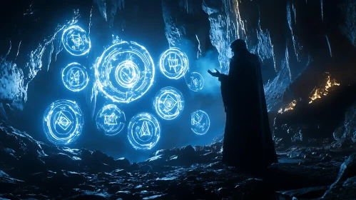 Magical Symbols in a Dark Cave