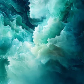 Swirling Teal Texture Abstract Artwork