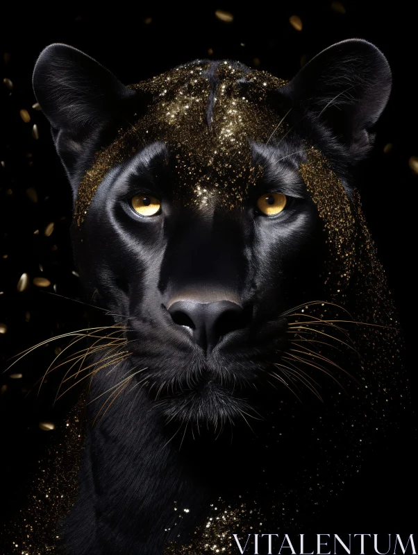 AI ART Glittering Black Panther Art