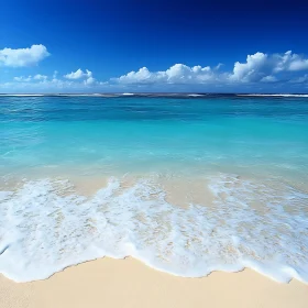 Tranquil Beach Scene with Blue Sky