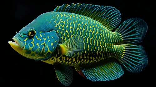 Captivating Tropical Fish Artwork: A Study in Monochromatic Symmetry
