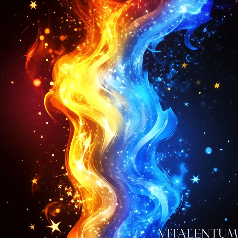 Celestial Dance of Opposites AI Image