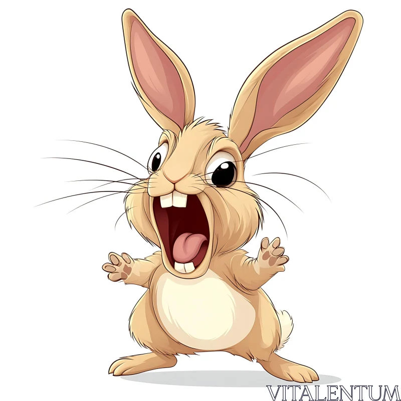 Cartoon Rabbit Yelling AI Image