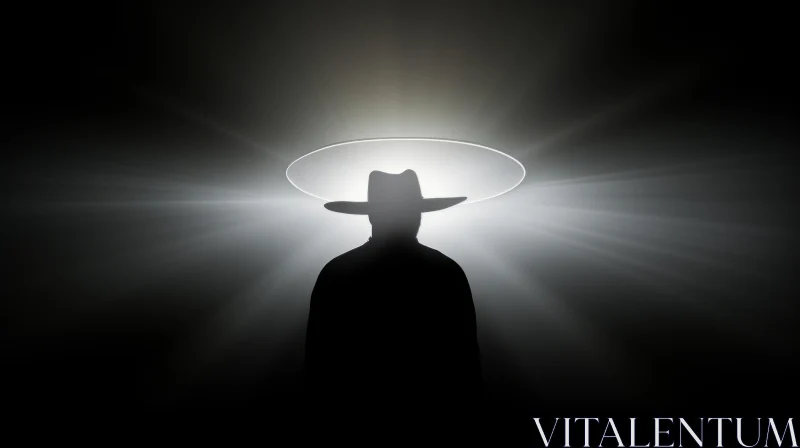 Silhouette of a Cowboy Hat: Spiritual Dimensions and Realistic Light AI Image