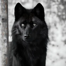 Monochrome Wolf Stare