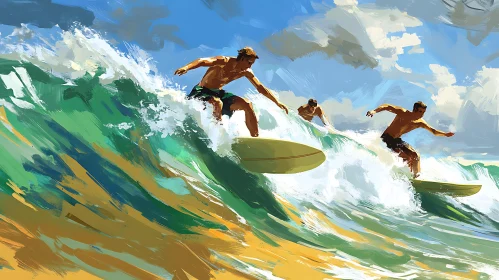 Ocean Wave Surfing Adventure