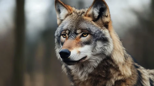 Portrait of a Wolf in the Wild