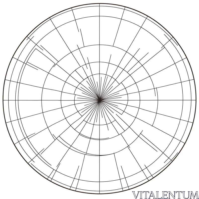 Abstract Circular Design with Geometric Lines AI Image