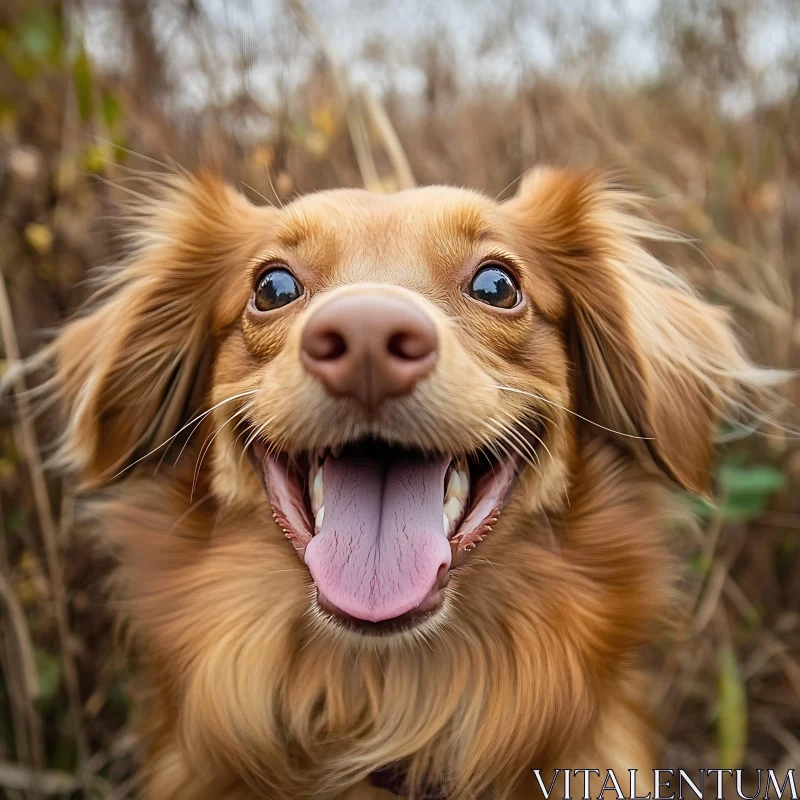 Delighted Dog Smile in Nature AI Image