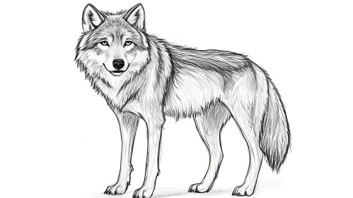 Monochrome Wolf Portrait