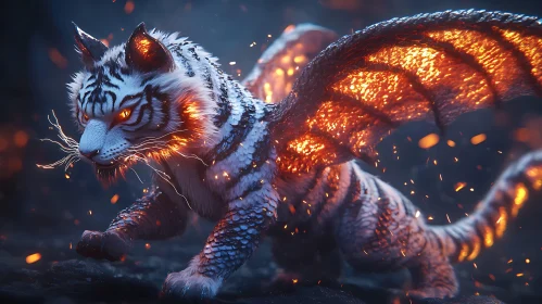Fiery Winged Tiger Prowling
