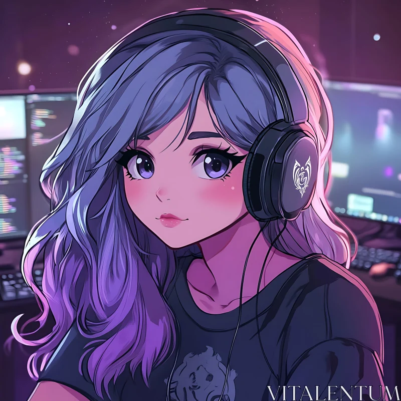 AI ART Gamer Girl Anime Art