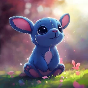 Enchanting Cartoon Creature in a Meadow