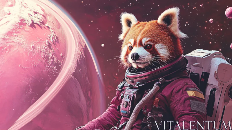 Space Adventures with a Red Panda Astronaut AI Image