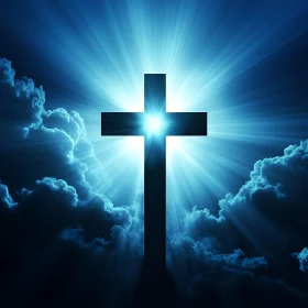 Celestial Cross Amidst the Clouds