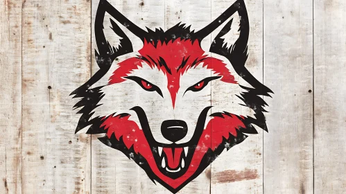 Red and Black Wolf Emblem