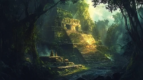 Lost Temple in Jungle Landscape