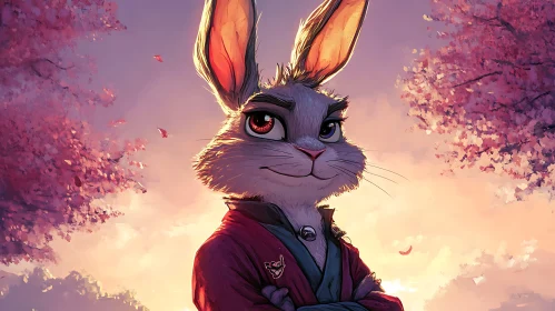 Anime Rabbit Character in Traditional Attire