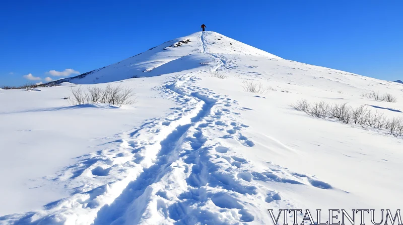 Snowy Mountain Summit AI Image