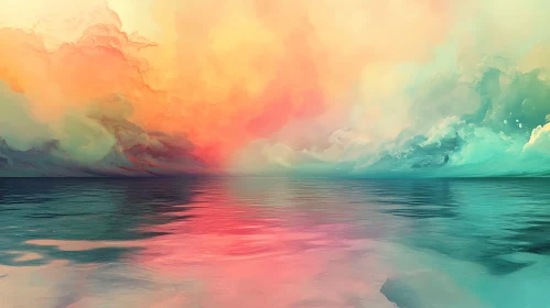 Tranquil Waters Pastel Sky Art