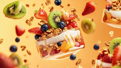 Floating Fruit and Yogurt Dessert