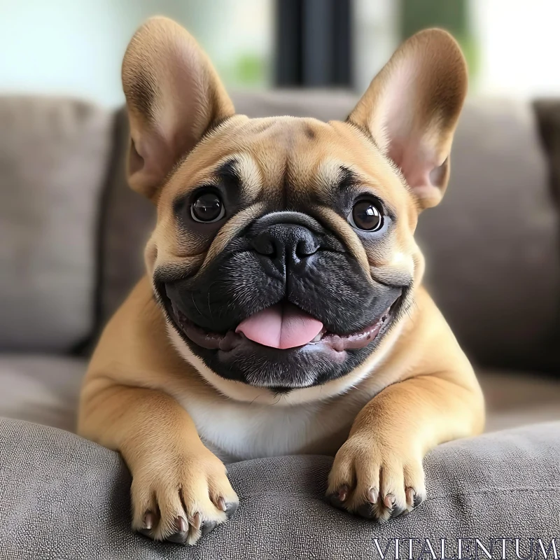 Charming French Bulldog Puppy Close-Up AI Image