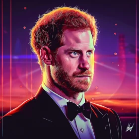 Prince Harry - Artful Profile in Tuxedo