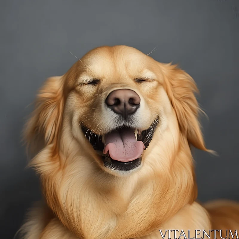 Happy Golden Retriever Portrait AI Image