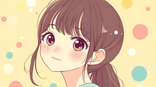 Whimsical Anime Portrait of a Cute Girl