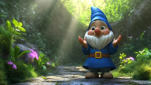 Happy Gnome Cartoon Character