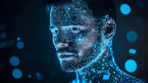 Digital Man Portrait with Neon Network