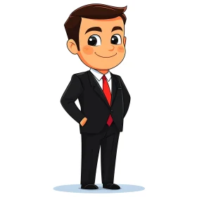 Animated Character: Man in Formal Attire