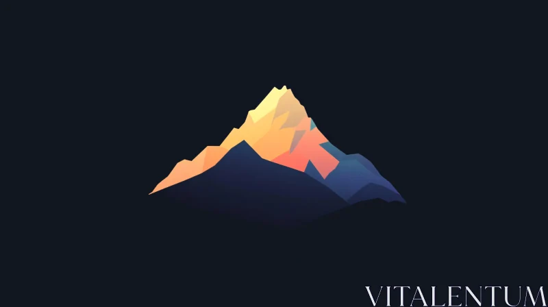 AI ART Minimalist Mountain Illustration