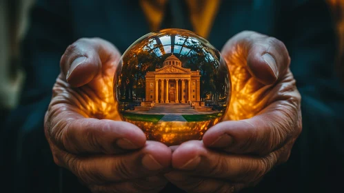 Architectural Reflection in a Glass Orb