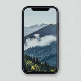 Serene Mountain Landscape on Mobile Device