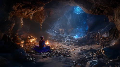 Meditative Pose in a Treasure Cave