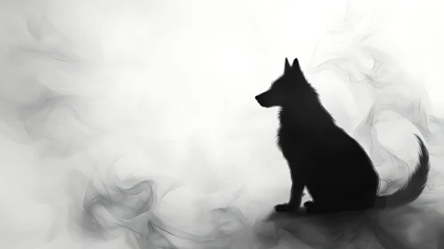 Wolf Silhouette in Smoky Hues