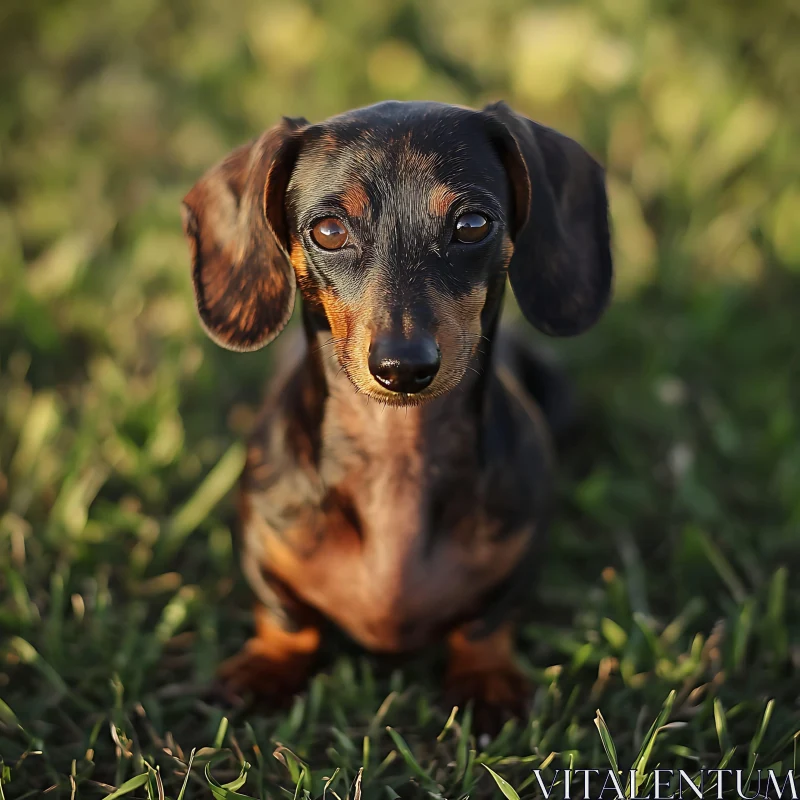 Cute Dachshund Puppy in Natural Light AI Image