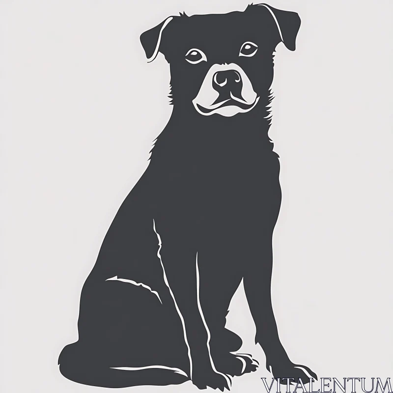 Elegant Dog Silhouette Art AI Image